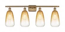 Innovations Lighting 516-4W-BB-G480-6AM - Brookhaven Almond - 4 Light - 36 inch - Brushed Brass - Bath Vanity Light