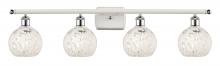 Innovations Lighting 516-4W-WPC-G1216-6WM - White Mouchette - 4 Light - 36 inch - White Polished Chrome - Bath Vanity Light