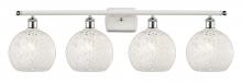 Innovations Lighting 516-4W-WPC-G1216-8WM - White Mouchette - 4 Light - 38 inch - White Polished Chrome - Bath Vanity Light