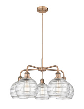 Innovations Lighting 516-5CR-AC-G1213-8CL - Athens Deco Swirl - 5 Light - 27 inch - Antique Copper - Stem hung - Chandelier