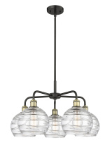 Innovations Lighting 516-5CR-BAB-G1213-8CL - Athens Deco Swirl - 5 Light - 27 inch - Black Antique Brass - Stem hung - Chandelier