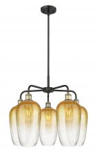 Innovations Lighting 516-5CR-BAB-G484-7AM - Brookhaven Flute - 5 Light - 26 inch - Black Antique Brass - Stem hung - Chandelier