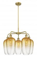 Innovations Lighting 516-5CR-BB-G484-7AM - Brookhaven Flute - 5 Light - 26 inch - Brushed Brass - Stem hung - Chandelier