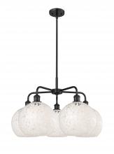 Innovations Lighting 516-5CR-BK-G1216-10WM - White Mouchette - 5 Light - 28 inch - Matte Black - Chandelier