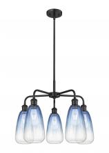Innovations Lighting 516-5CR-BK-G480-6SB - Brookhaven Almond - 5 Light - 25 inch - Matte Black - Stem hung - Chandelier