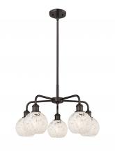 Innovations Lighting 516-5CR-OB-G1216-6WM - White Mouchette - 5 Light - 24 inch - Oil Rubbed Bronze - Chandelier