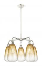 Innovations Lighting 516-5CR-PN-G480-6AM - Brookhaven Almond - 5 Light - 25 inch - Polished Nickel - Stem hung - Chandelier
