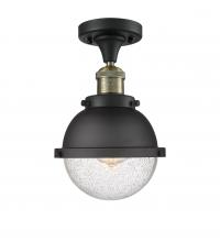 Innovations Lighting 517-1CH-BAB-HFS-64-BK - Hampden - 1 Light - 7 inch - Black Antique Brass - Semi-Flush Mount