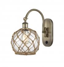 Innovations Lighting 518-1W-AB-G122-8RB - Farmhouse Rope - 1 Light - 8 inch - Antique Brass - Sconce