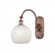 Innovations Lighting 518-1W-AC-G1216-8WM - White Mouchette - 1 Light - 8 inch - Antique Copper - Adjustable Swing Arm