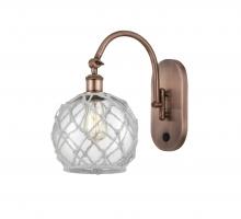 Innovations Lighting 518-1W-AC-G122-8RW - Farmhouse Rope - 1 Light - 8 inch - Antique Copper - Adjustable Swing Arm