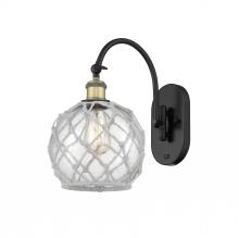 Innovations Lighting 518-1W-BAB-G122-8RW - Farmhouse Rope - 1 Light - 8 inch - Black Antique Brass - Adjustable Swing Arm