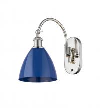 Innovations Lighting 518-1W-PN-MBD-75-BL - Plymouth - 1 Light - 8 inch - Polished Nickel - Adjustable Swing Arm
