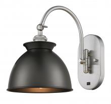 Innovations Lighting 518-1W-SN-M14-BK - Adirondack - 1 Light - 8 inch - Brushed Satin Nickel - Adjustable Swing Arm