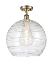 Innovations Lighting 616-1F-AB-G1213-14CL - Athens Deco Swirl - 1 Light - 14 inch - Antique Brass - Semi-Flush Mount