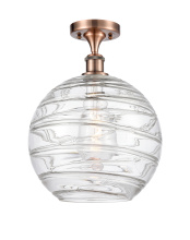 Innovations Lighting 616-1F-AC-G1213-12CL - Athens Deco Swirl - 1 Light - 12 inch - Antique Copper - Semi-Flush Mount
