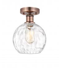 Innovations Lighting 616-1F-AC-G1215-8 - Athens Water Glass - 1 Light - 8 inch - Antique Copper - Semi-Flush Mount