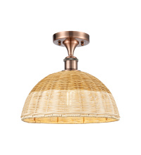 Innovations Lighting 616-1F-AC-NBD2-12-NAT - Bristol Natural II - 1 Light - 12 inch - Antique Copper - Semi-Flush Mount