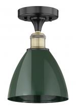 Innovations Lighting 616-1F-BAB-MBD-75-GR - Plymouth - 1 Light - 8 inch - Black Antique Brass - Semi-Flush Mount