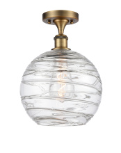 Innovations Lighting 616-1F-BB-G1213-10CL - Athens Deco Swirl - 1 Light - 10 inch - Brushed Brass - Semi-Flush Mount
