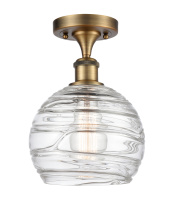 Innovations Lighting 616-1F-BB-G1213-8CL - Athens Deco Swirl - 1 Light - 8 inch - Brushed Brass - Semi-Flush Mount