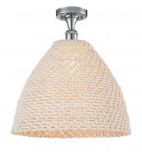 Innovations Lighting 616-1F-PC-NBD-16-NAT - Bristol Natural - 1 Light - 6 inch - Polished Chrome - Semi-Flush Mount