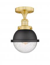 Innovations Lighting 616-1F-SG-HFS-64-BK - Edison - 1 Light - 7 inch - Satin Gold - Semi-Flush Mount