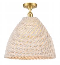 Innovations Lighting 616-1F-SG-NBD-16-NAT - Bristol Natural - 1 Light - 6 inch - Satin Gold - Semi-Flush Mount