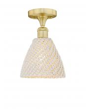 Innovations Lighting 616-1F-SG-NBD-75-NAT - Bristol Natural - 1 Light - 8 inch - Satin Gold - Semi-Flush Mount