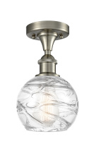 Innovations Lighting 616-1F-SN-G1213-6CL - Athens Deco Swirl - 1 Light - 6 inch - Brushed Satin Nickel - Semi-Flush Mount