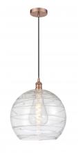 Innovations Lighting 616-1P-AC-G1213-14 - Athens Deco Swirl - 1 Light - 14 inch - Antique Copper - Cord hung - Pendant
