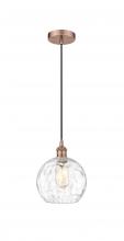 Innovations Lighting 616-1P-AC-G1215-8 - Athens Water Glass - 1 Light - 8 inch - Antique Copper - Cord hung - Mini Pendant