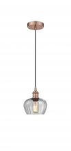 Innovations Lighting 616-1P-AC-G92 - Fenton - 1 Light - 7 inch - Antique Copper - Cord hung - Mini Pendant