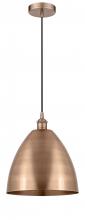 Innovations Lighting 616-1P-AC-MBD-12-AC - Bristol - 1 Light - 12 inch - Antique Copper - Cord hung - Mini Pendant