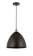 Innovations Lighting 616-1P-BAB-MBD-16-BK - Bristol - 1 Light - 16 inch - Black Antique Brass - Cord hung - Mini Pendant