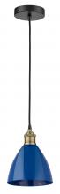 Innovations Lighting 616-1P-BAB-MBD-75-BL - Plymouth - 1 Light - 8 inch - Black Antique Brass - Mini Pendant