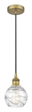 Innovations Lighting 616-1P-BB-G1213-6CL - Athens Deco Swirl - 1 Light - 6 inch - Brushed Brass - Cord hung - Mini Pendant