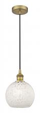 Innovations Lighting 616-1P-BB-G1216-8WM - White Mouchette - 1 Light - 8 inch - Brushed Brass - Cord Hung - Mini Pendant