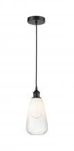Innovations Lighting 616-1P-BK-G480-6OP - Brookhaven Almond - 1 Light - 6 inch - Matte Black - Cord hung - Mini Pendant