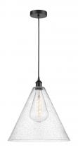 Innovations Lighting 616-1P-BK-GBC-164 - Berkshire - 1 Light - 16 inch - Matte Black - Cord hung - Pendant