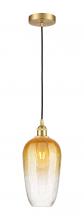 Innovations Lighting 616-1P-SG-G484-7AM - Brookhaven Flute - 1 Light - 7 inch - Satin Gold - Cord hung - Mini Pendant