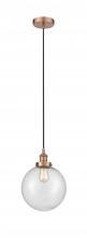 Innovations Lighting 616-1PH-AC-G204-10 - Beacon - 1 Light - 10 inch - Antique Copper - Cord hung - Mini Pendant