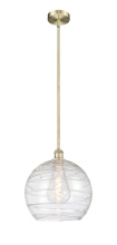 Innovations Lighting 616-1S-AB-G1213-14CL - Athens Deco Swirl - 1 Light - 14 inch - Antique Brass - Stem hung - Mini Pendant