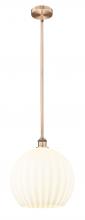 Innovations Lighting 616-1S-AC-G1217-14WV - White Venetian - 1 Light - 14 inch - Antique Copper - Stem Hung - Pendant