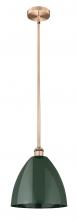 Innovations Lighting 616-1S-AC-MBD-12-GR - Plymouth - 1 Light - 12 inch - Antique Copper - Stem hung - Mini Pendant
