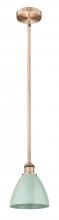 Innovations Lighting 616-1S-AC-MBD-75-SF - Plymouth - 1 Light - 8 inch - Antique Copper - Stem hung - Mini Pendant