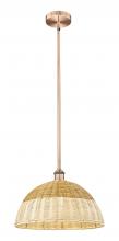 Innovations Lighting 616-1S-AC-NBD2-16-NAT - Bristol Natural II - 1 Light - 16 inch - Antique Copper - Stem hung - Mini Pendant