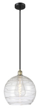 Innovations Lighting 616-1S-BAB-G1213-14CL - Athens Deco Swirl - 1 Light - 14 inch - Black Antique Brass - Stem hung - Mini Pendant