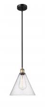 Innovations Lighting 616-1S-BAB-GBC-124 - Berkshire - 1 Light - 12 inch - Black Antique Brass - Stem hung - Mini Pendant