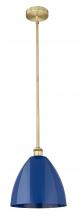 Innovations Lighting 616-1S-BB-MBD-12-BL - Plymouth - 1 Light - 12 inch - Brushed Brass - Stem hung - Mini Pendant